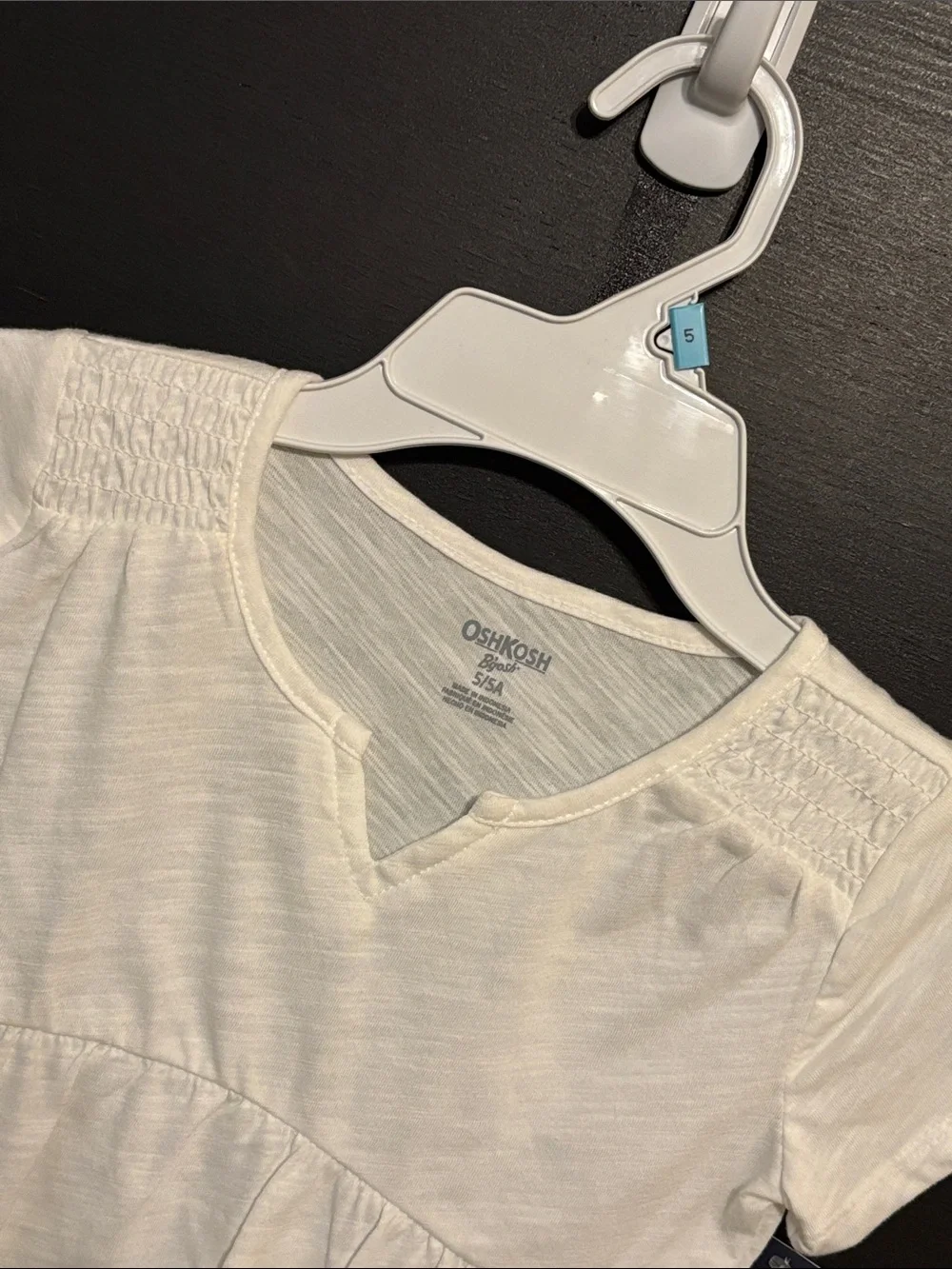 OshKosh B’gosh Toddler Girl's White Peplum Short Sleeve Top